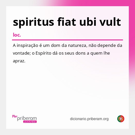 Significado de spiritus fiat ubi vult